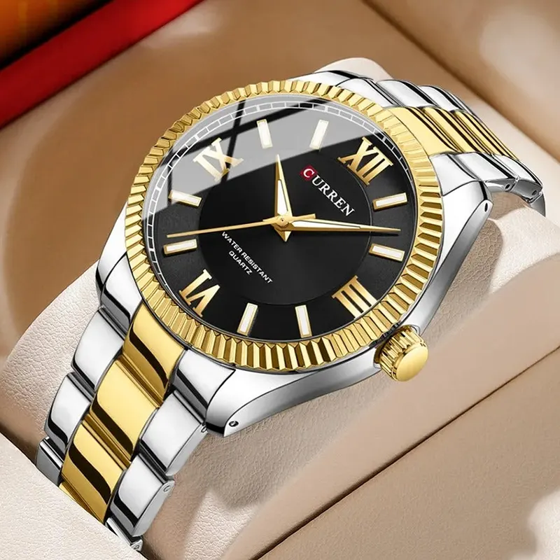 Curren Black Dial Two-tone Hardlex Men’s Watch- 8453